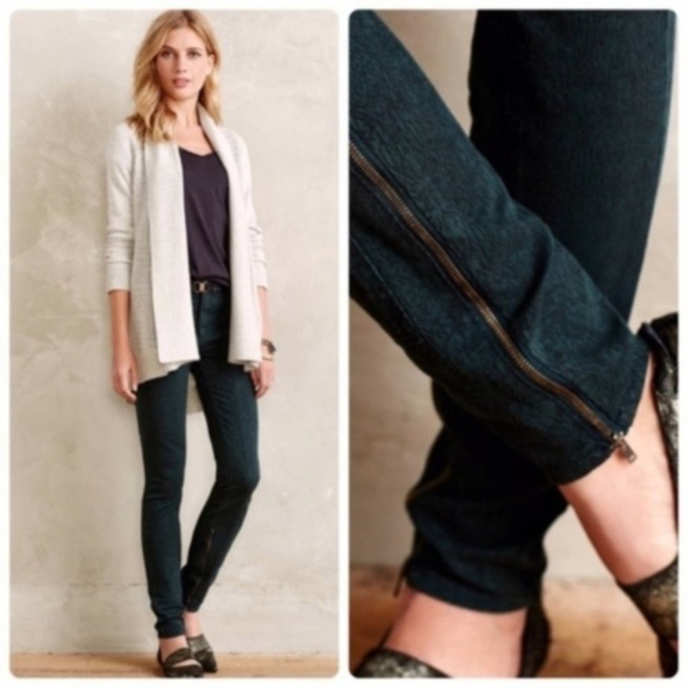 Pilcro Letterpress Anthro Green Zipper Ankle Pant